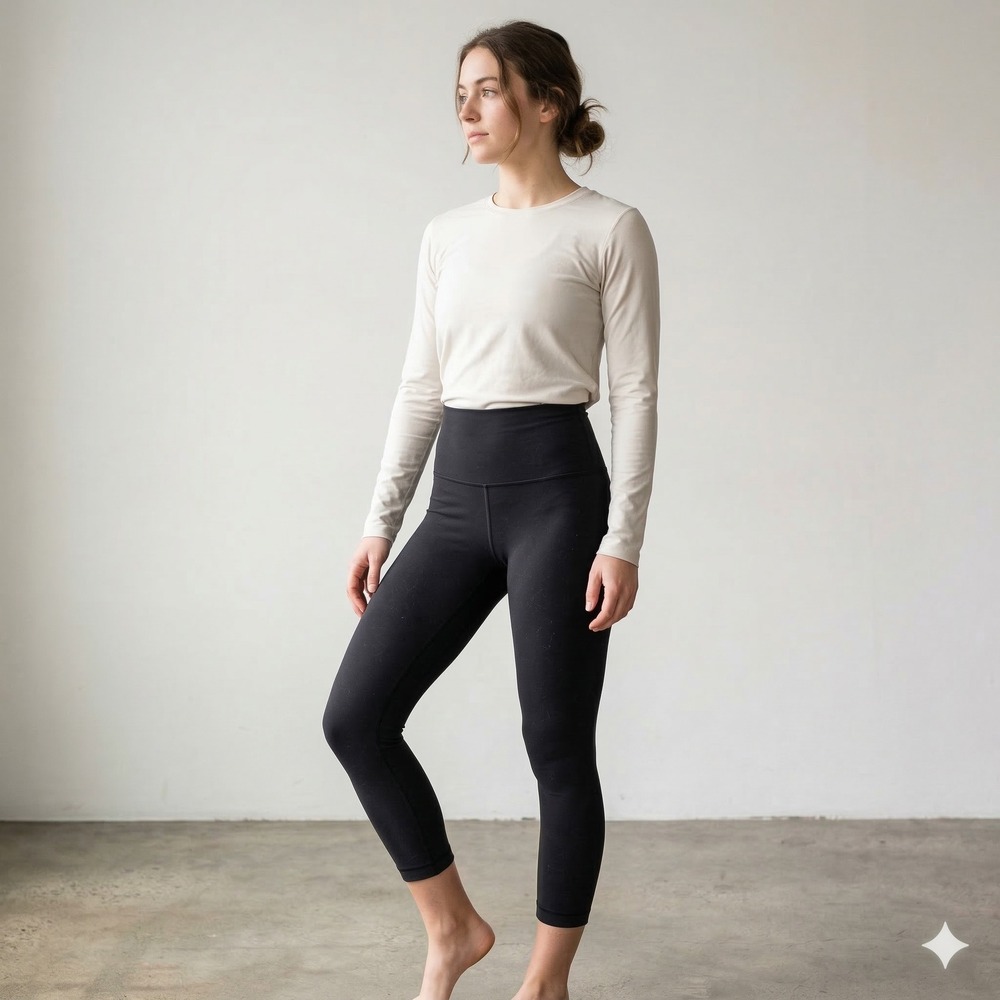 Lululemon Align High-Rise Crop 23" Leggings Womens 0 Black Nulu High‎ Rise